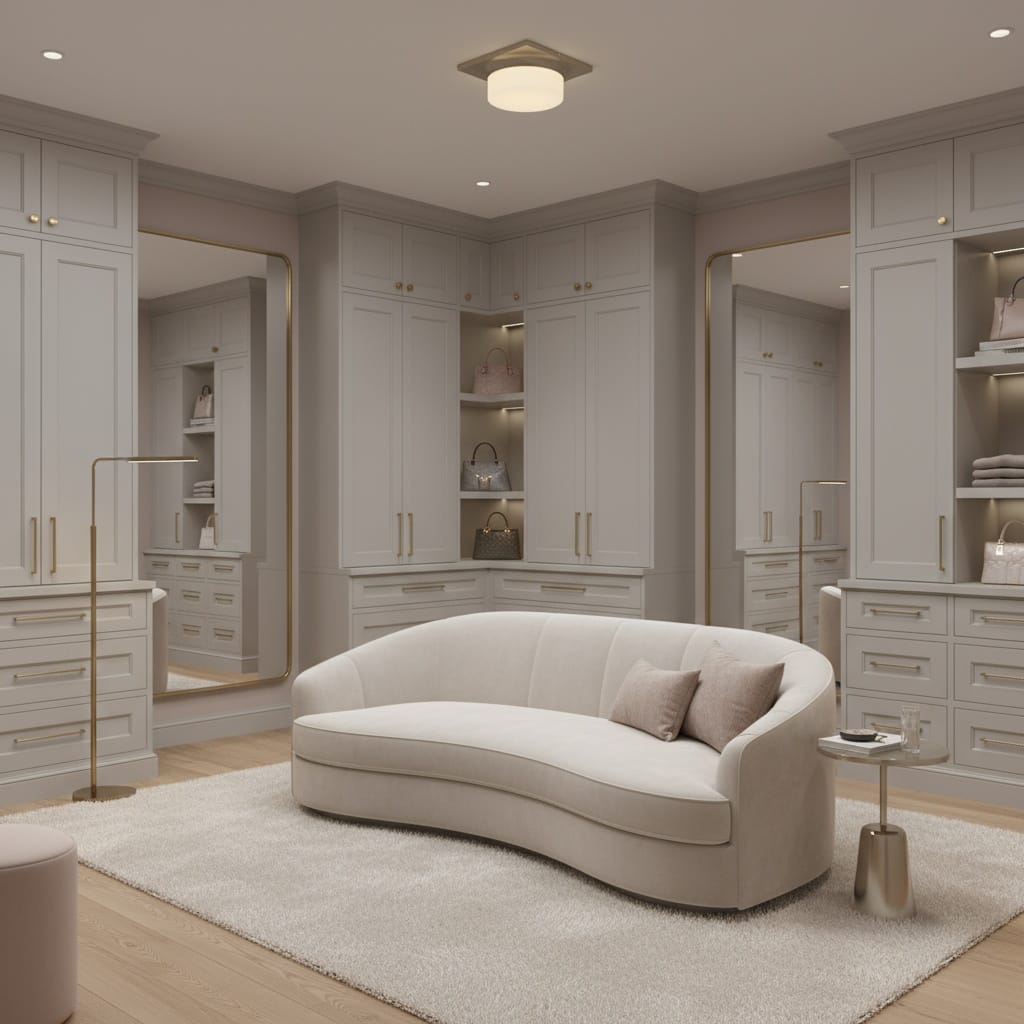 Brushed Nickel LED Flush Mount Light Fixture
