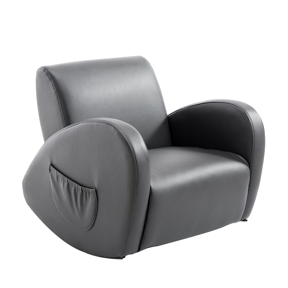 Kids Rocking Sofa with Side Pocket - PU Leather Toddler Chair
