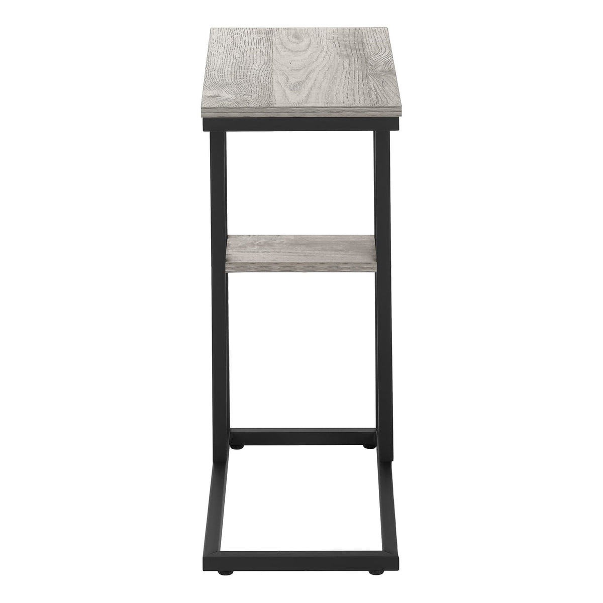 C-Shaped Accent Table - Grey & Black Metal