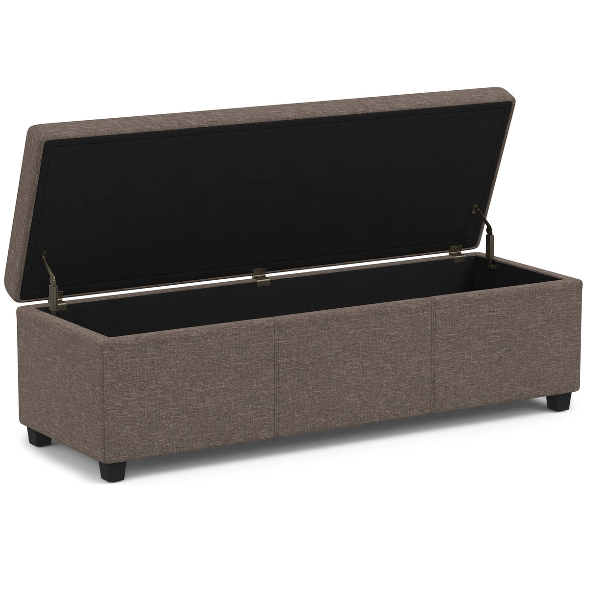 Gray Fabric Storage Ottoman Bench - 53.9" Large