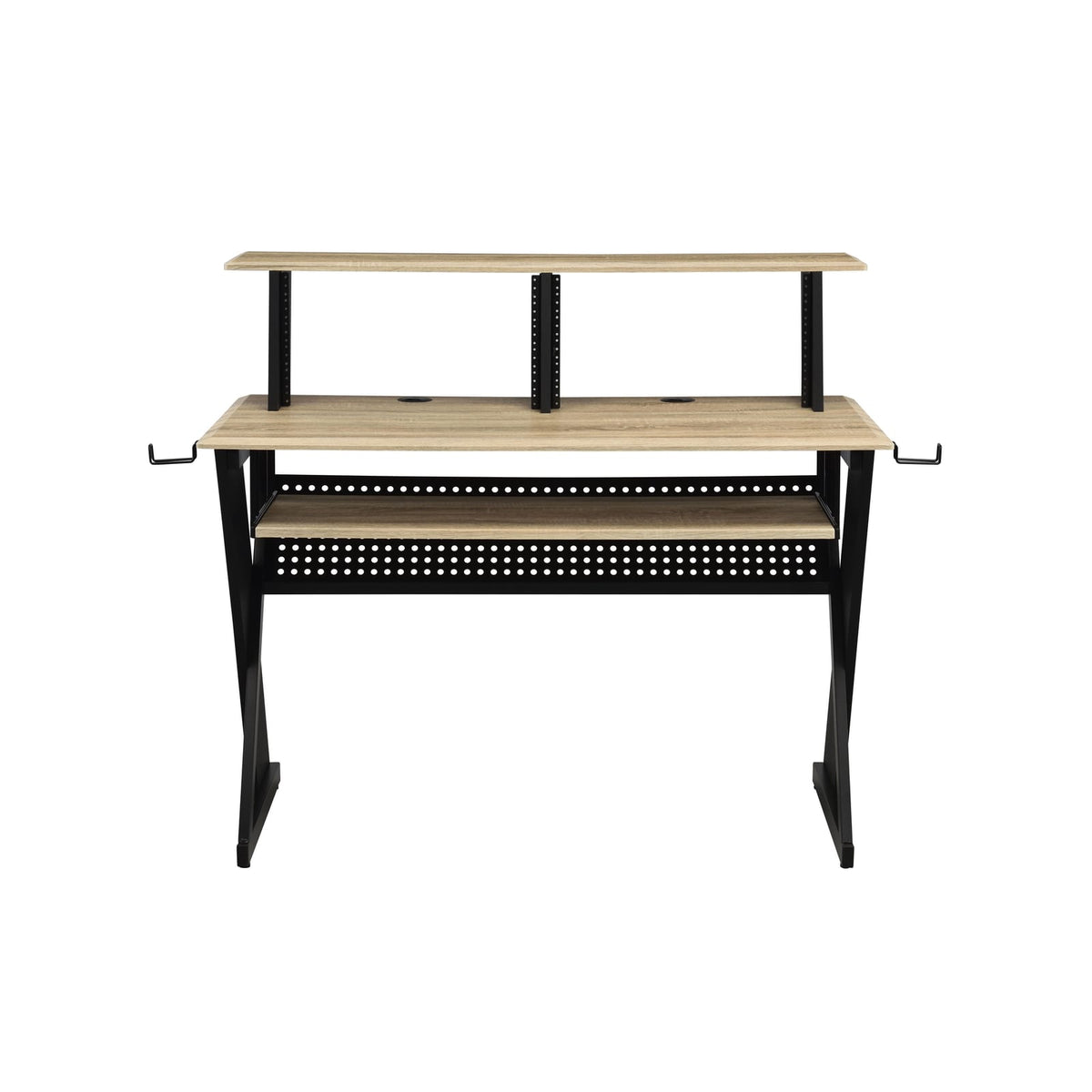 Eleazar Natural Oak Finish Music Recording Studio Desk - 24"W Workstation