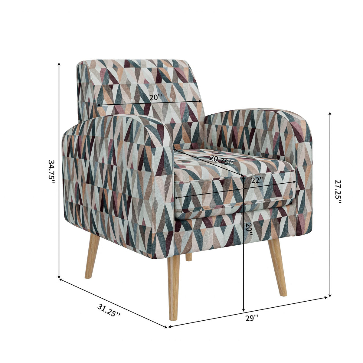 Red Plywood Accent Chair for Stylish Living Room Seating