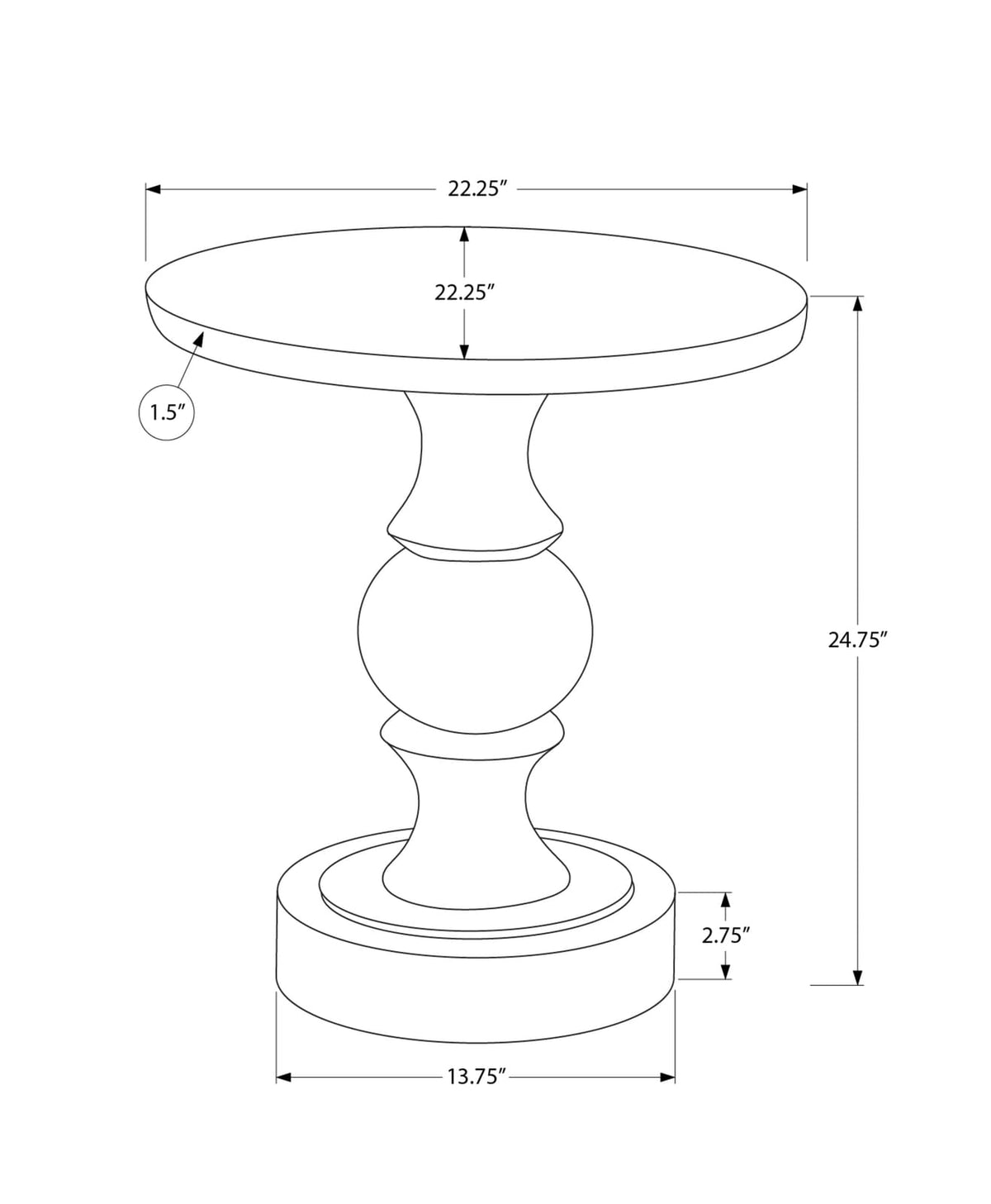 White Magnesium Oxide Accent Table - 25"H Outdoor Side Table
