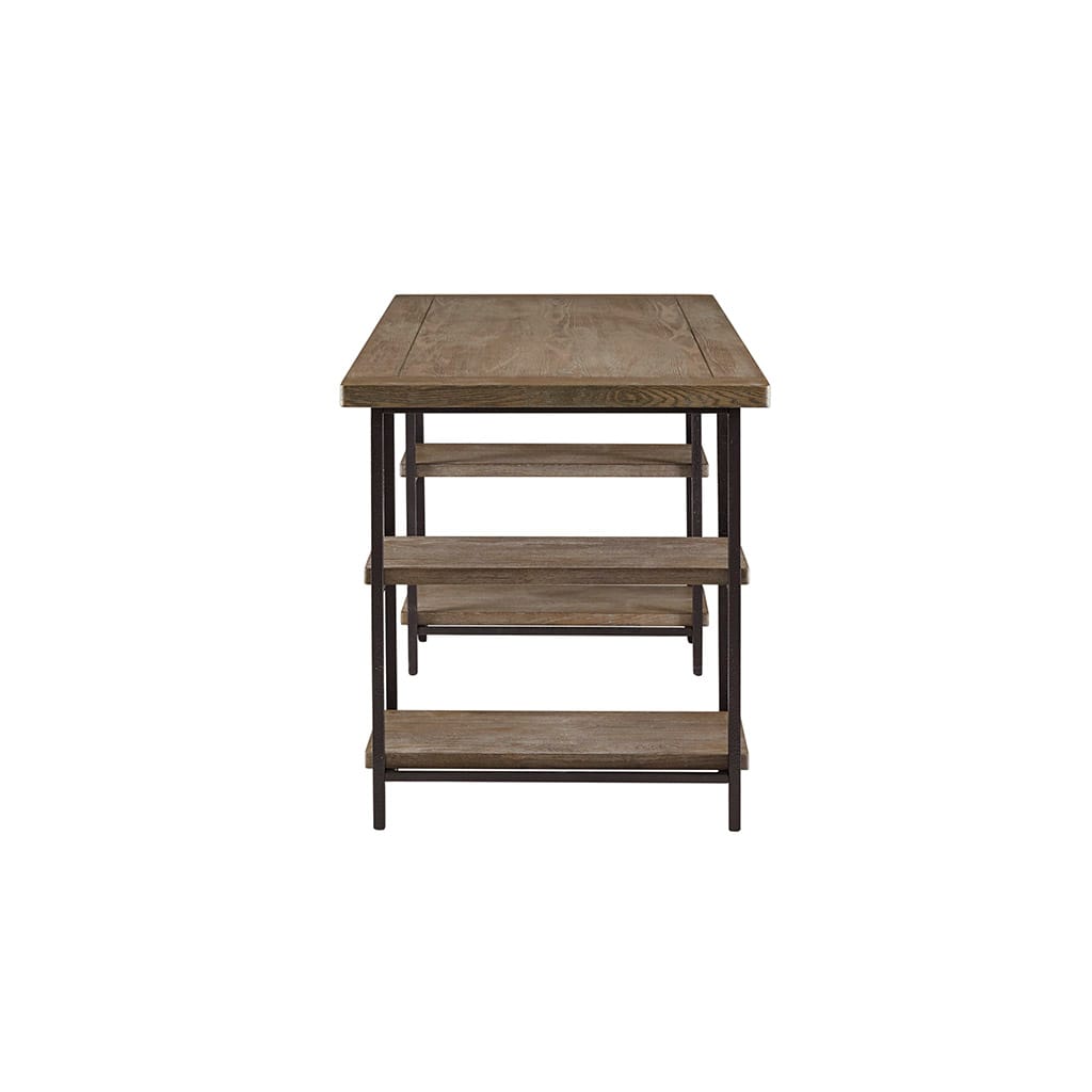 Grey Wood Desk - 60" W Work From Home Storage