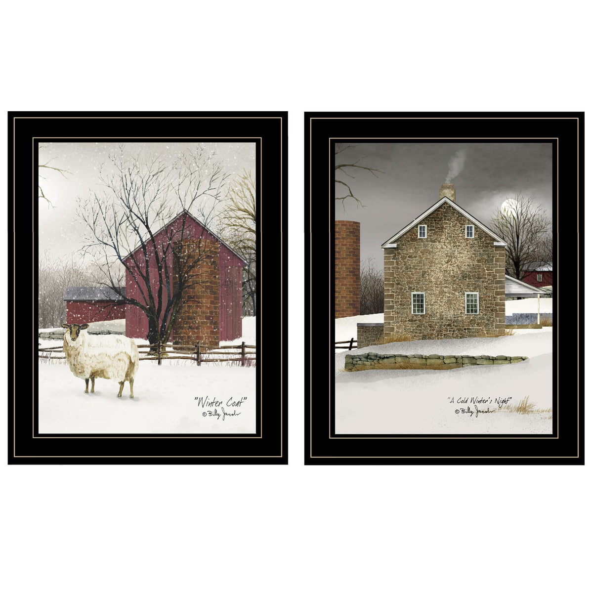 Black Frame Vignette Wall Art - 2 Piece Set