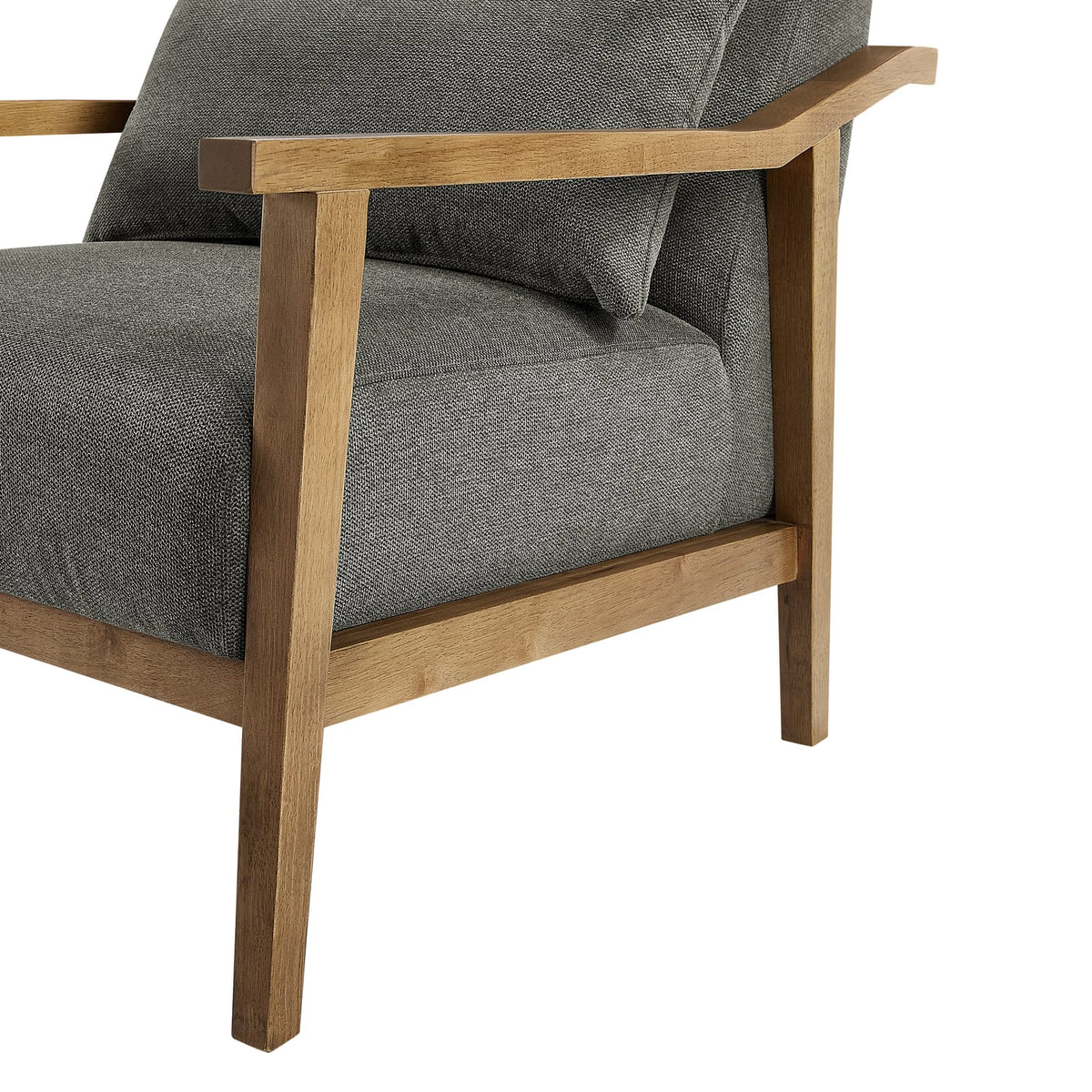 Reagan Wood Arm Accent Chair - Charcoal Grey, Cozy Comfort