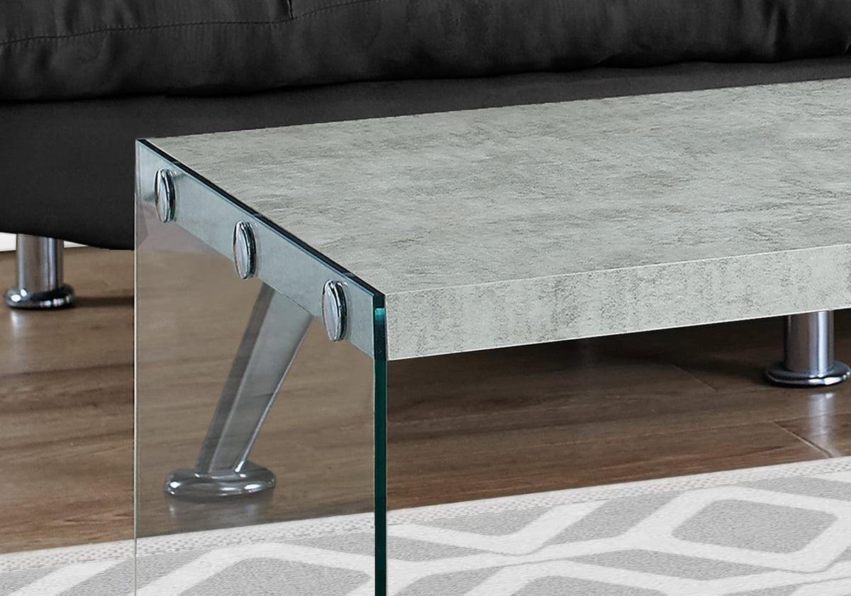 Grey Cement Coffee Table - Modern Accent Table 44"