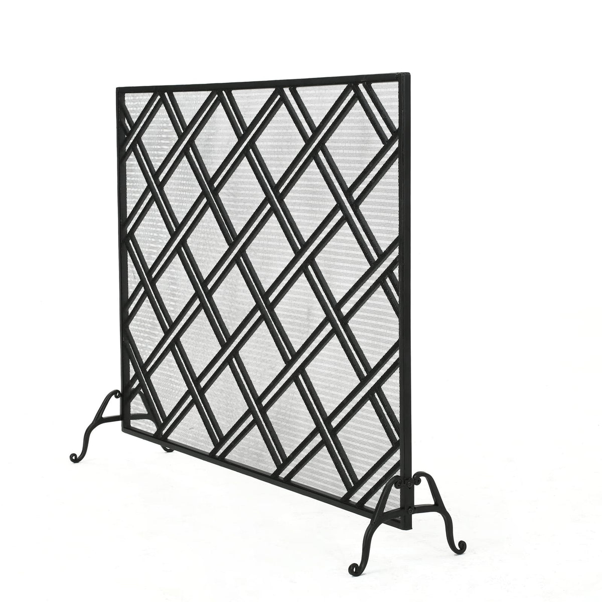 FIRE SCREENS - Black Iron Umbrella Shade - 44" x 11"