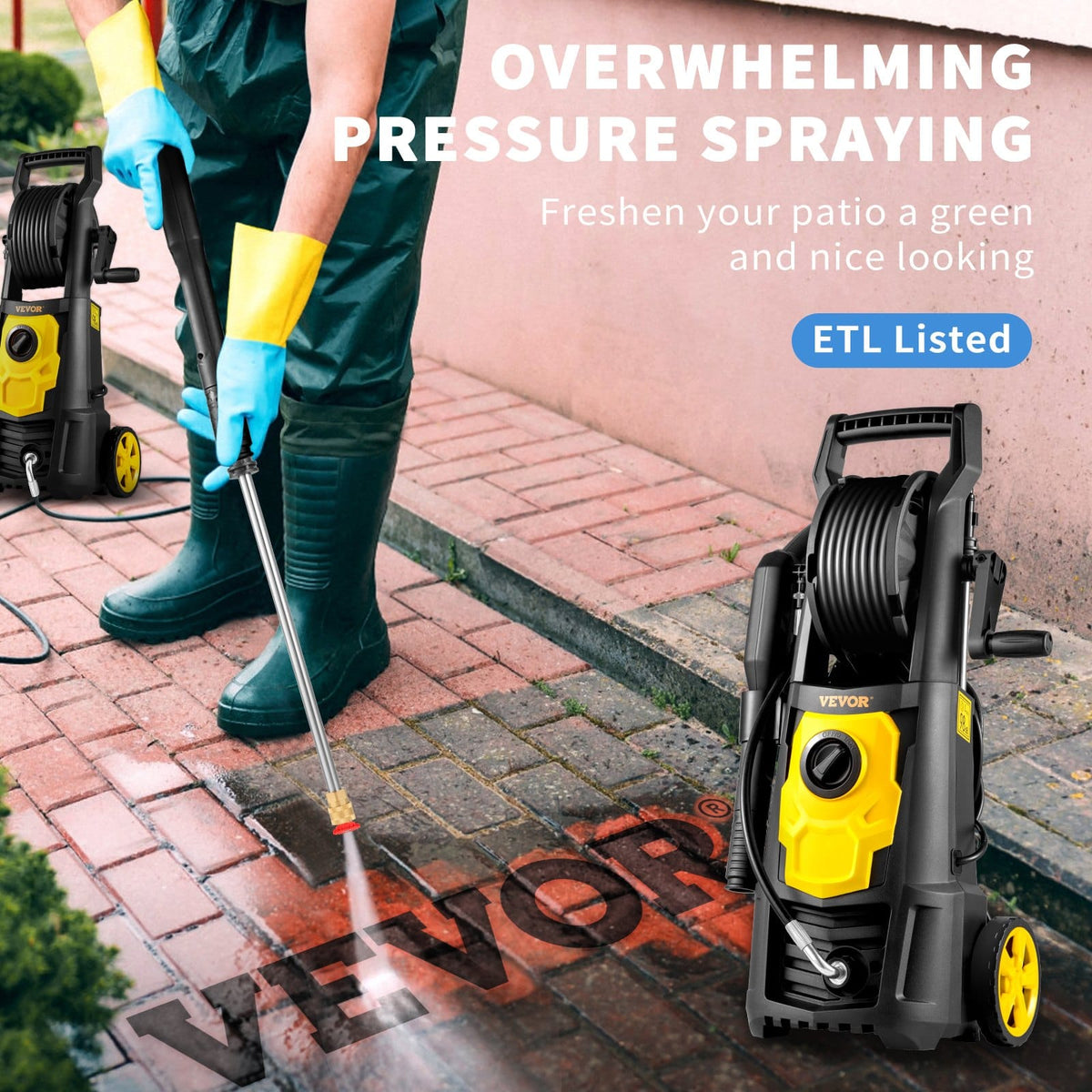 2000 PSI Electric Pressure Washer - Yellow Plastic