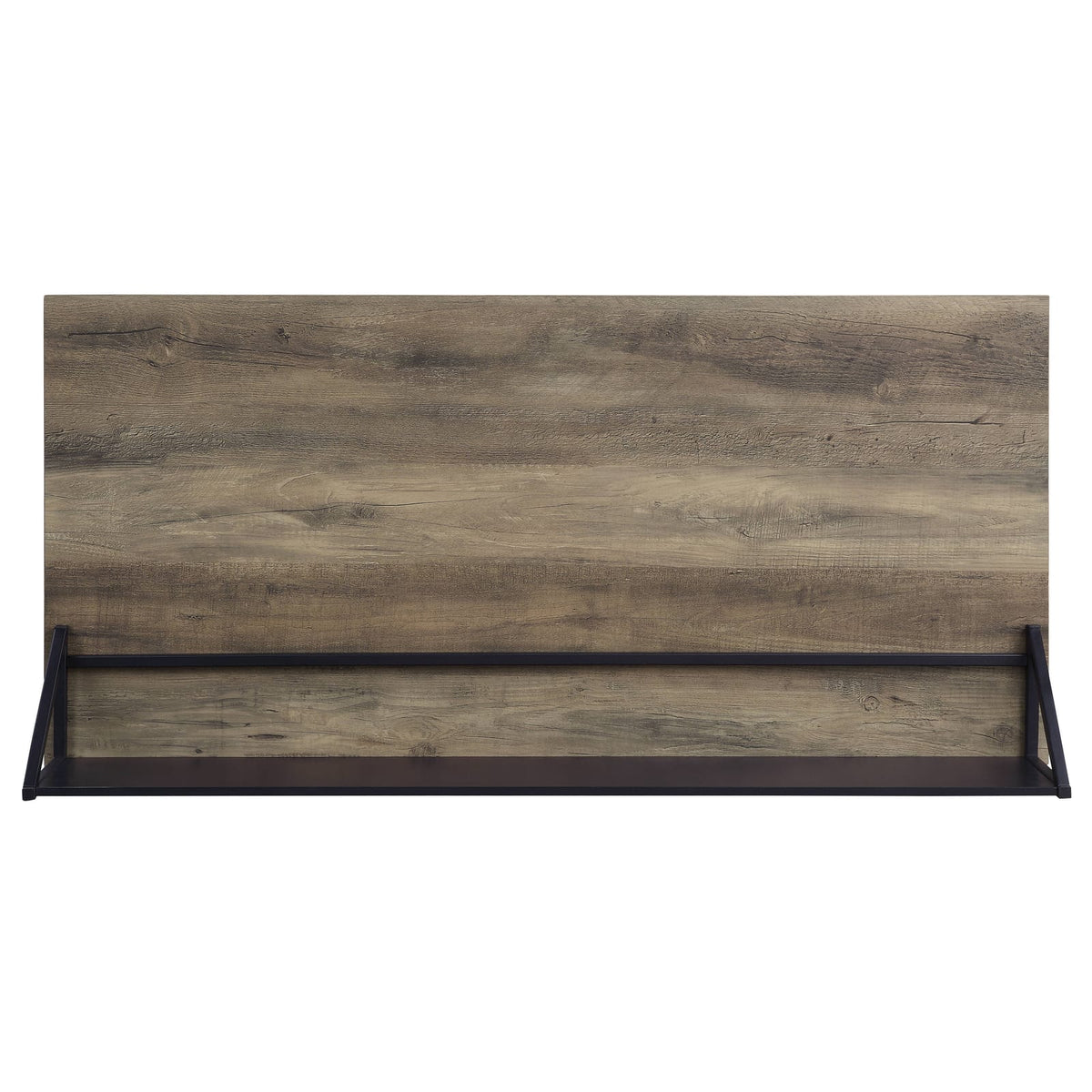 Rustic Oak Writing Desk with Black Legs & Storage for Home Office