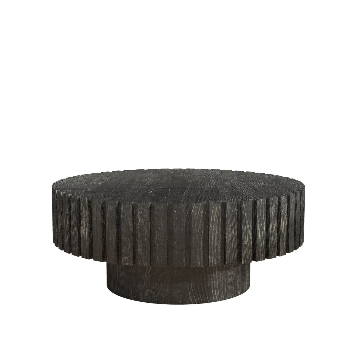 Black Circular Coffee Table - MDF Material
