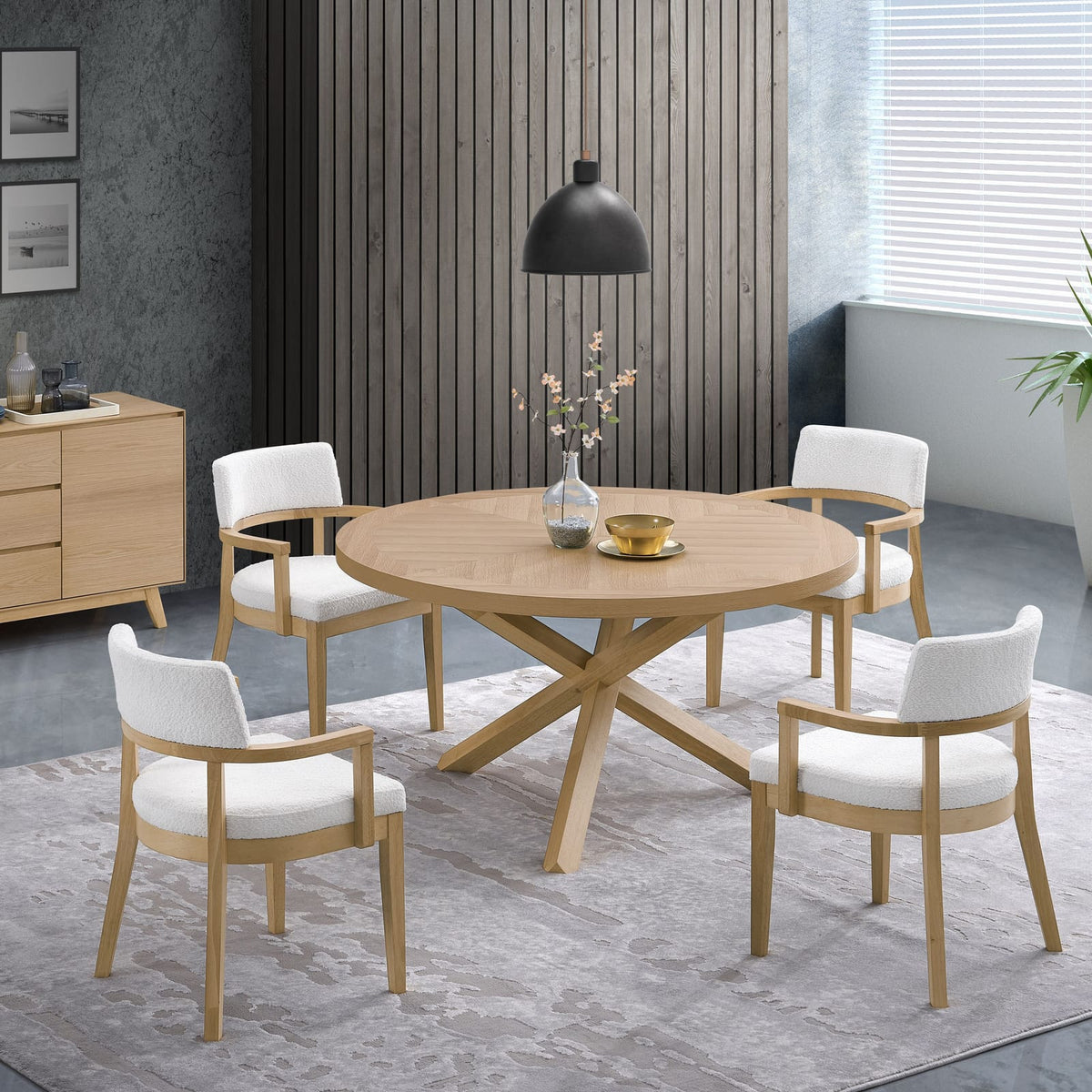 Gorge and Oak Side Chair Set of 2 - Dining Room Wood Fabric