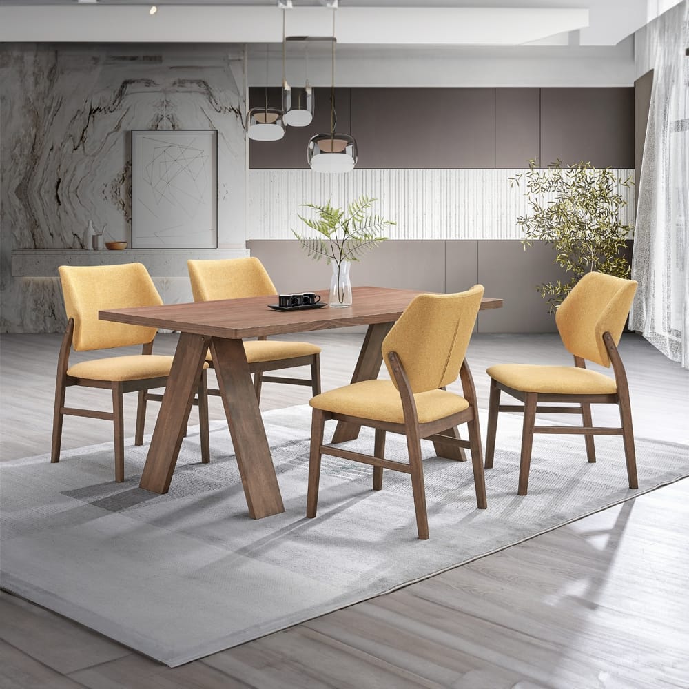 Walnut Farmhouse Dining Side Chairs Set of 2