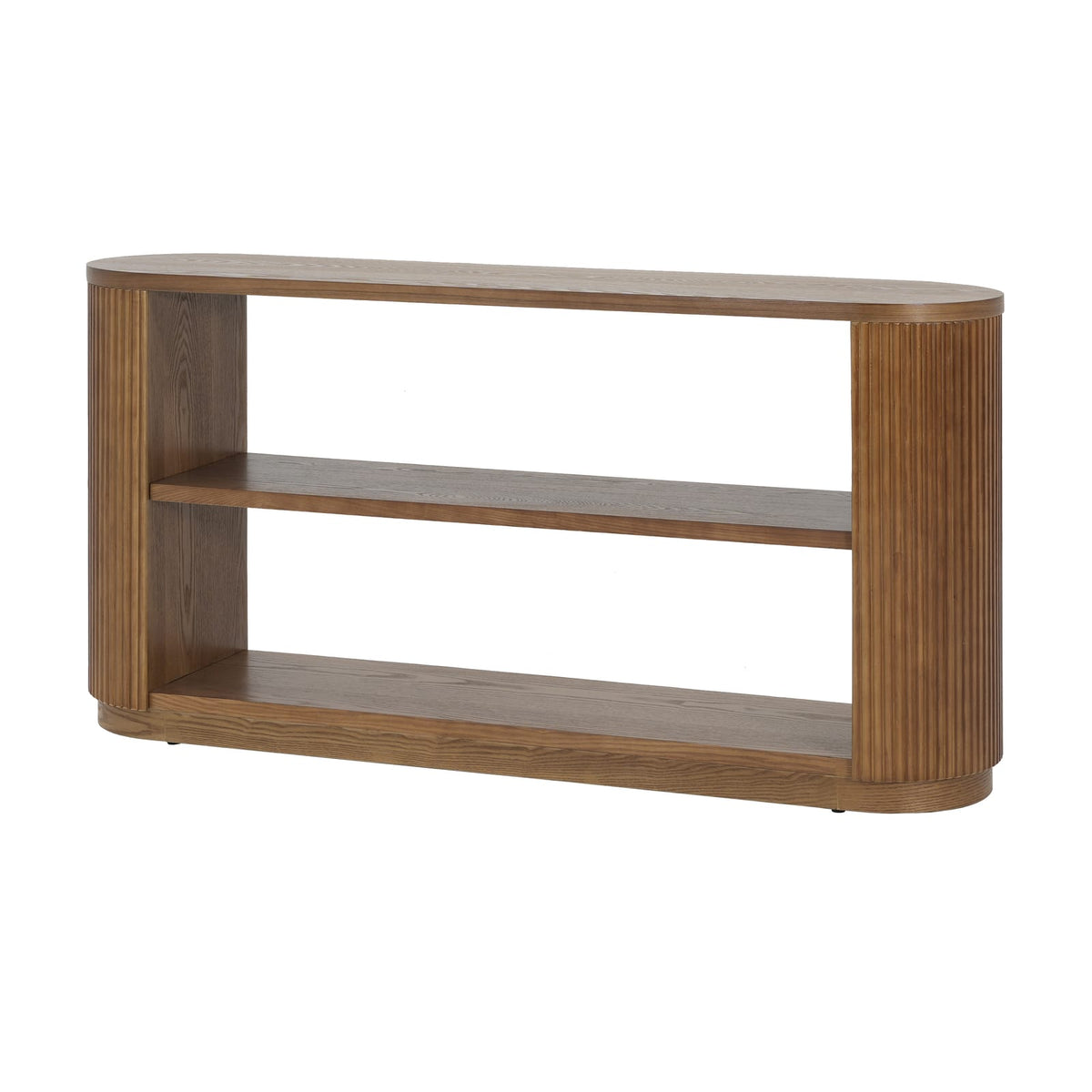 Brown Solid Wood Entryway Table - Sofa Table with Storage