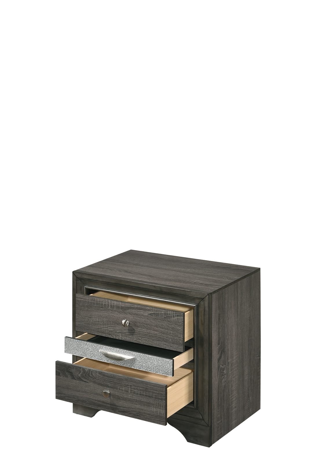 Gray Synthetic Wood Nightstand - 17"W x 26"H for Bedroom
