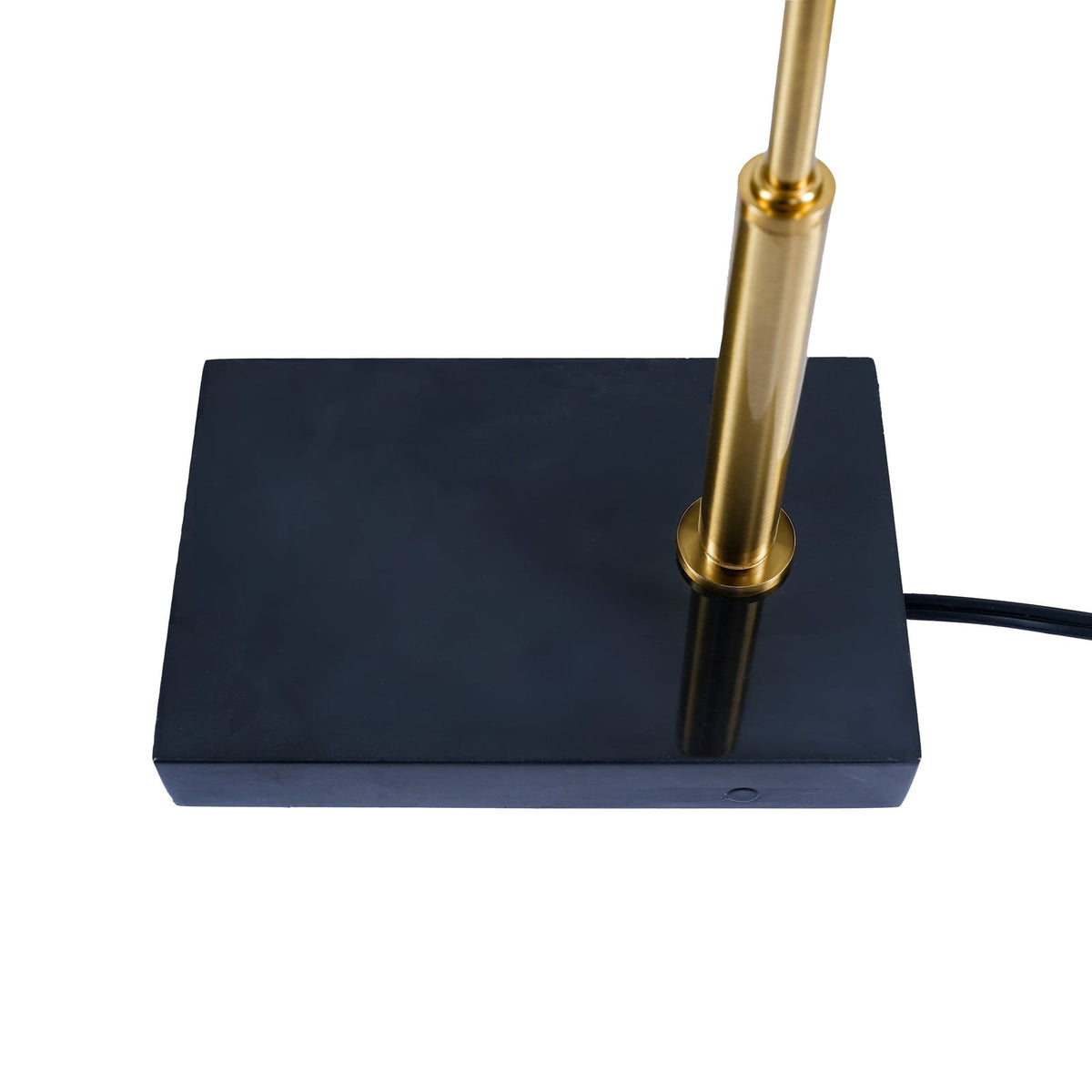 Modern Black Marble Desk Lamp with Dome Shade for Reading Nooks