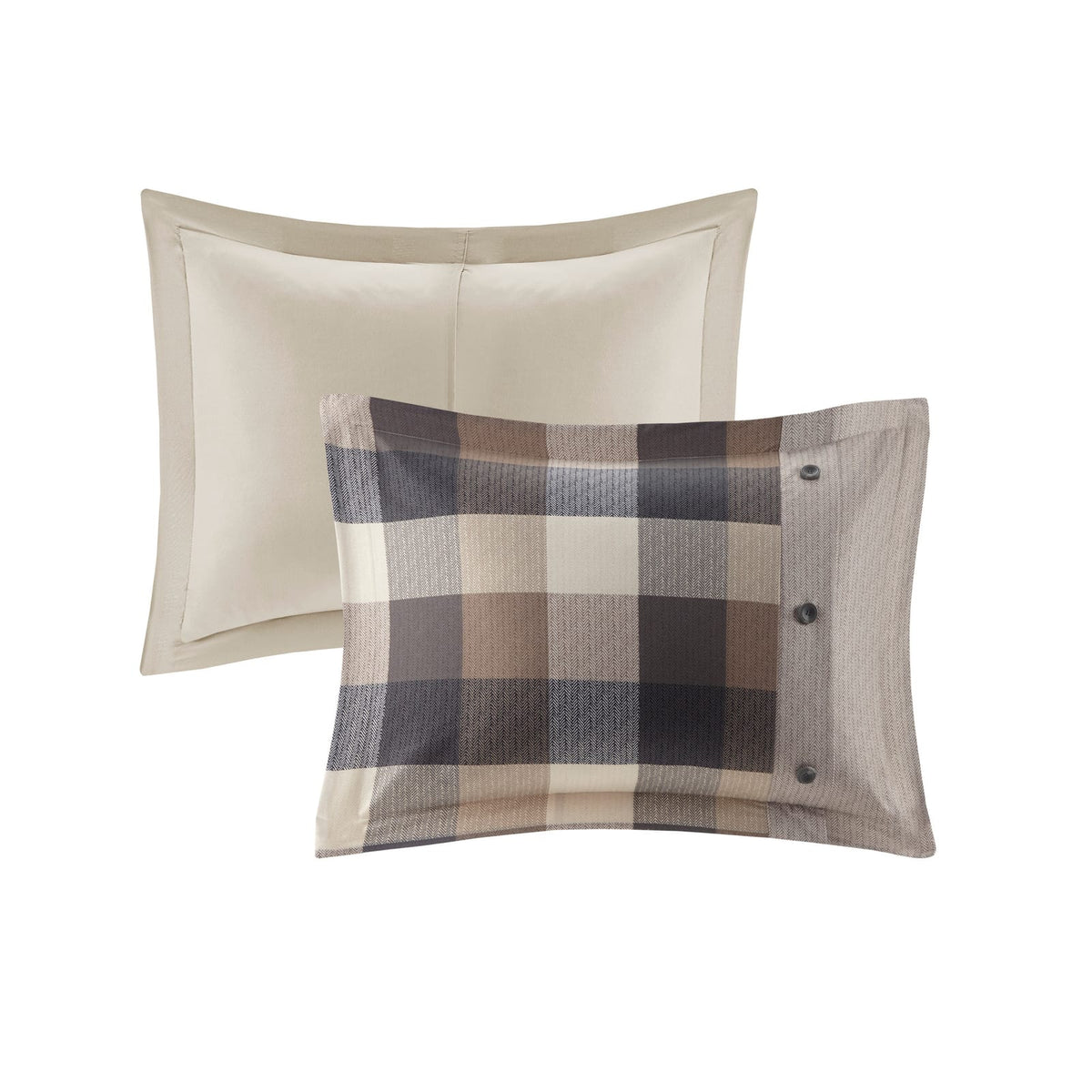 Queen Size Multicolor Herringbone Duvet Cover Set