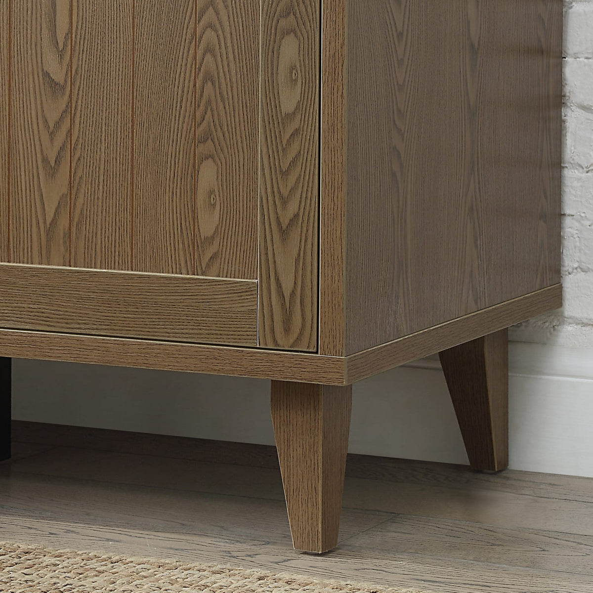 60 Inch Brown MDF TV Stand with Walnut Finish for Media Room for Living Room