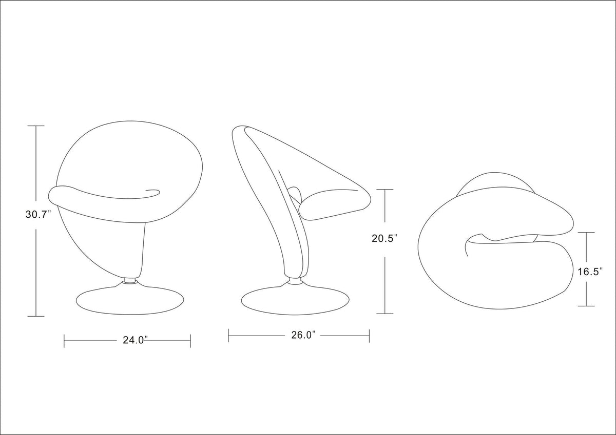 Red Swivel Lounge Chair - Modern Metal Accent