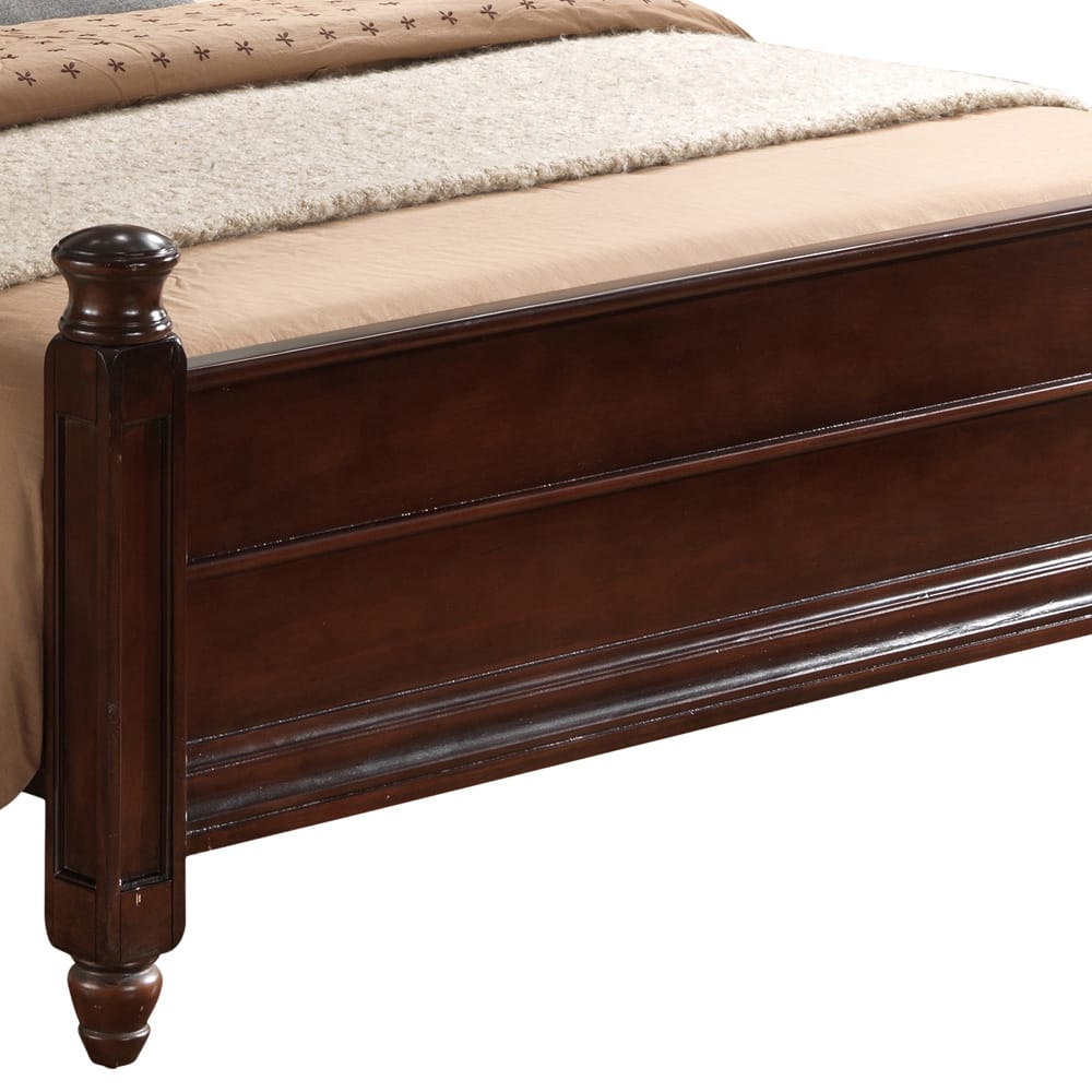 King Size Cappuccino Wood Bed Frame - 81" x 89" for Bedroom