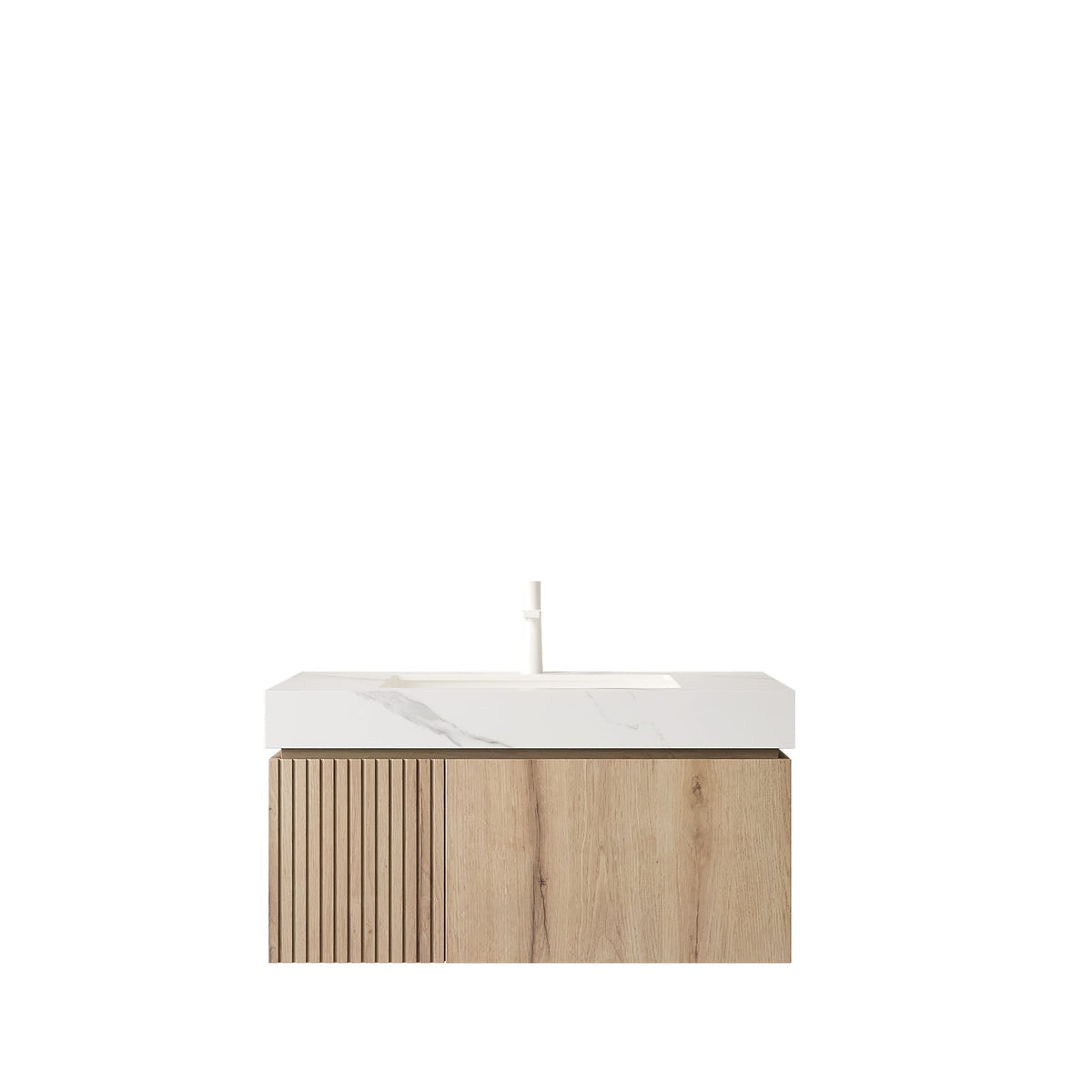 36" Carrara White Bathroom Vanity with Storage