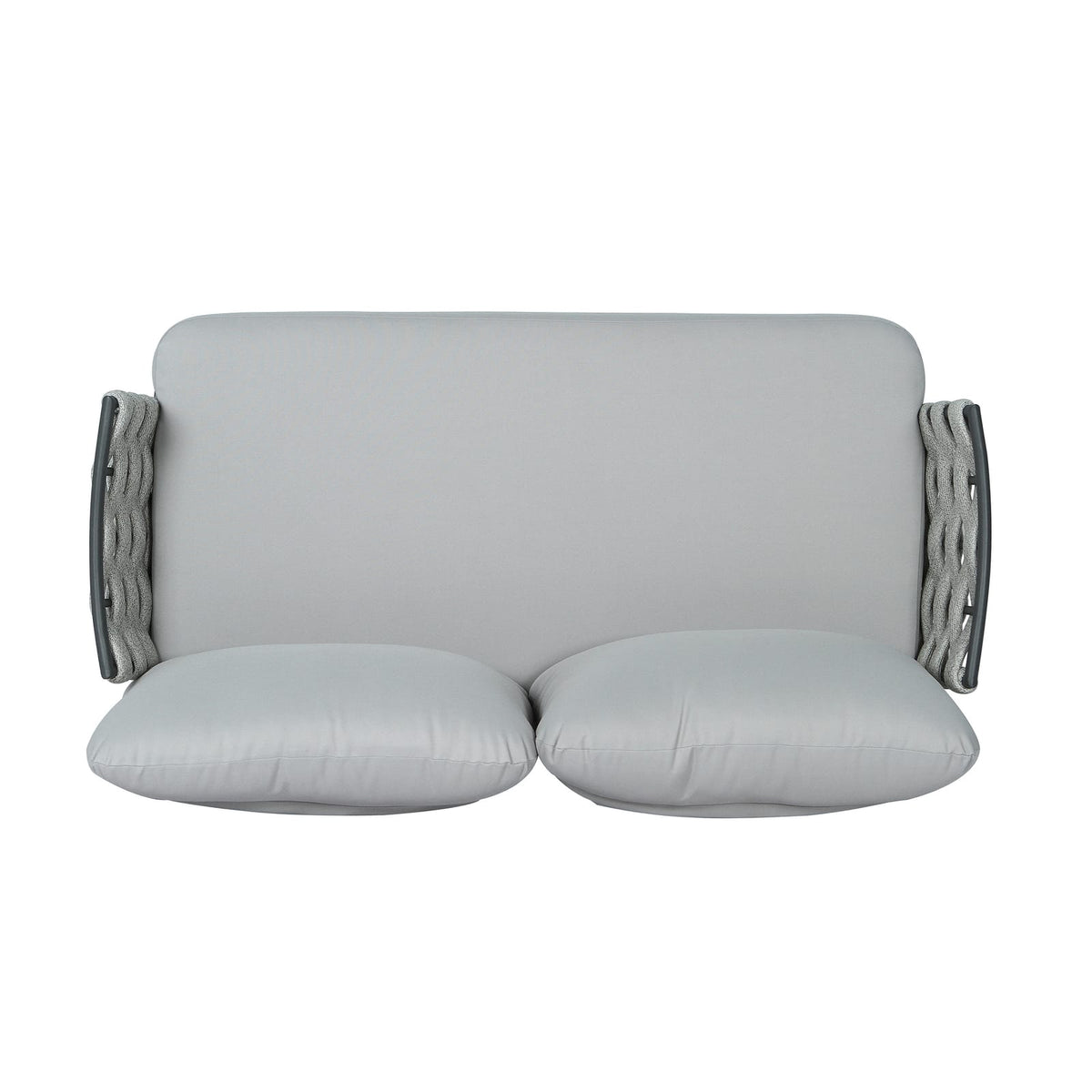Gray+Gray Mariano Steel Loveseat and Table - 2 Person Patio Set