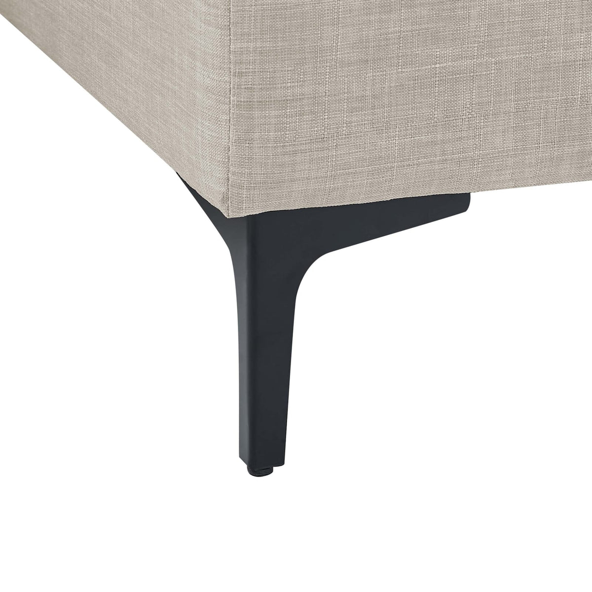 Almond Linen 5 Seat Modular Sectional Sofa with Metal Legs for Living Room