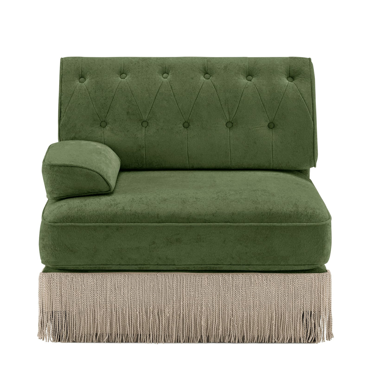 Green Velvet Modular Sofa - 1 Seat for Living Room Apartments