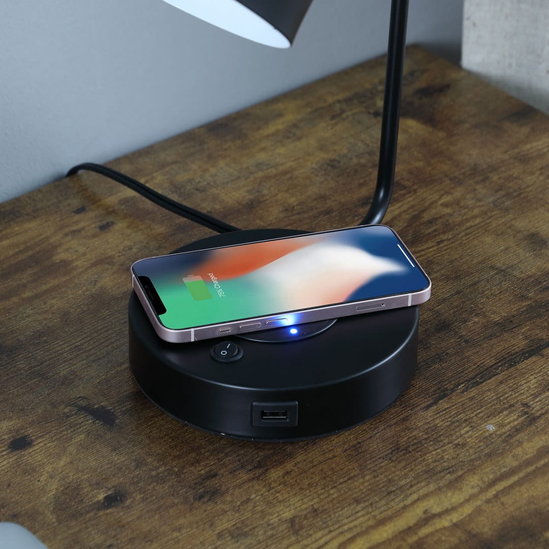 Multicolor Metal Desk Lamp with USB Charging Station