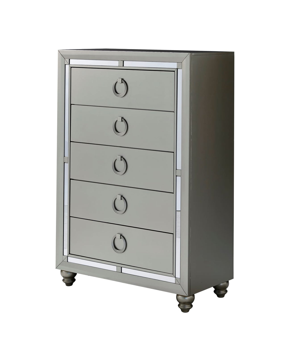 Silver Grey Modern Bedroom Dresser 33.27" W