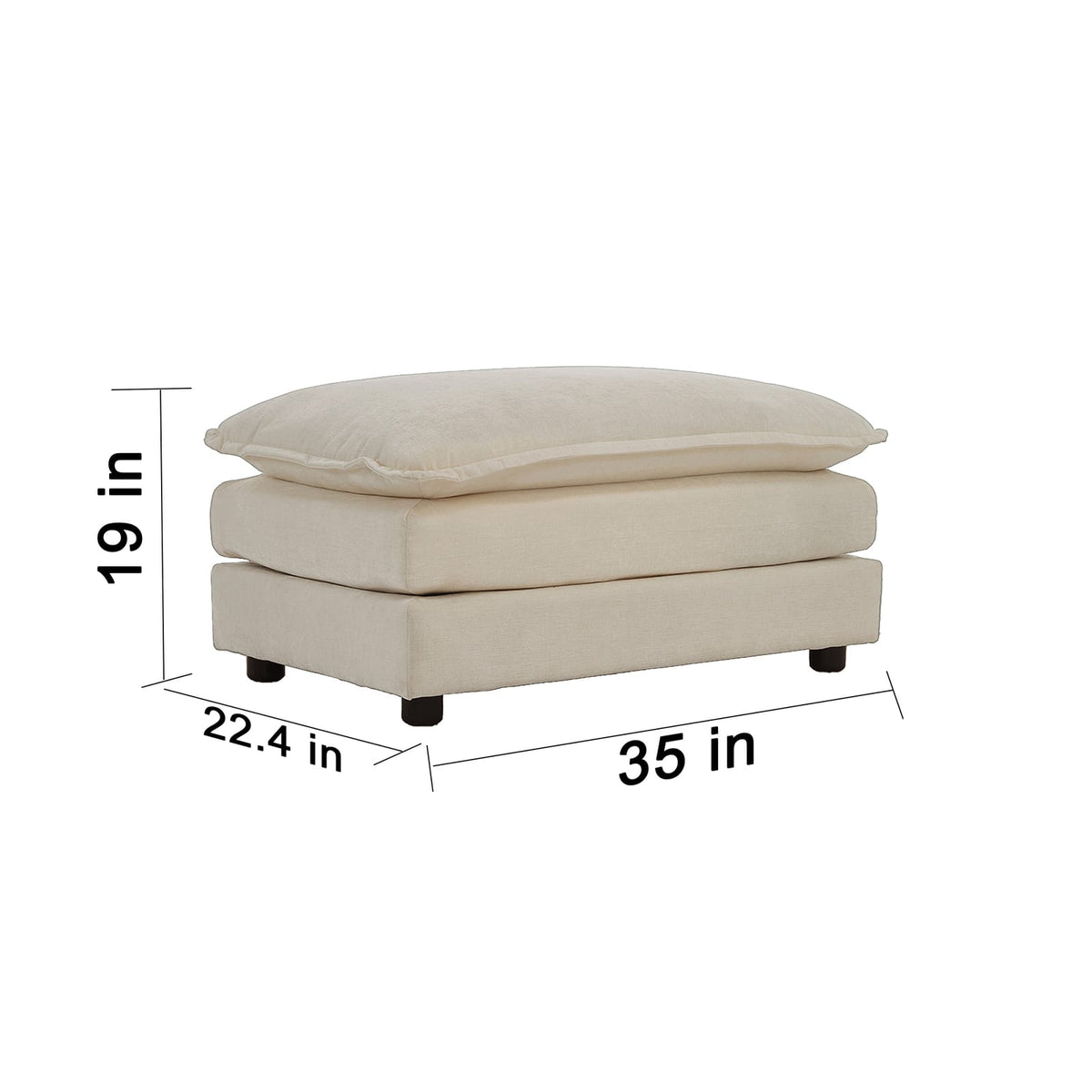 4 Seat Light Coffee Chenille Sectional Sofa