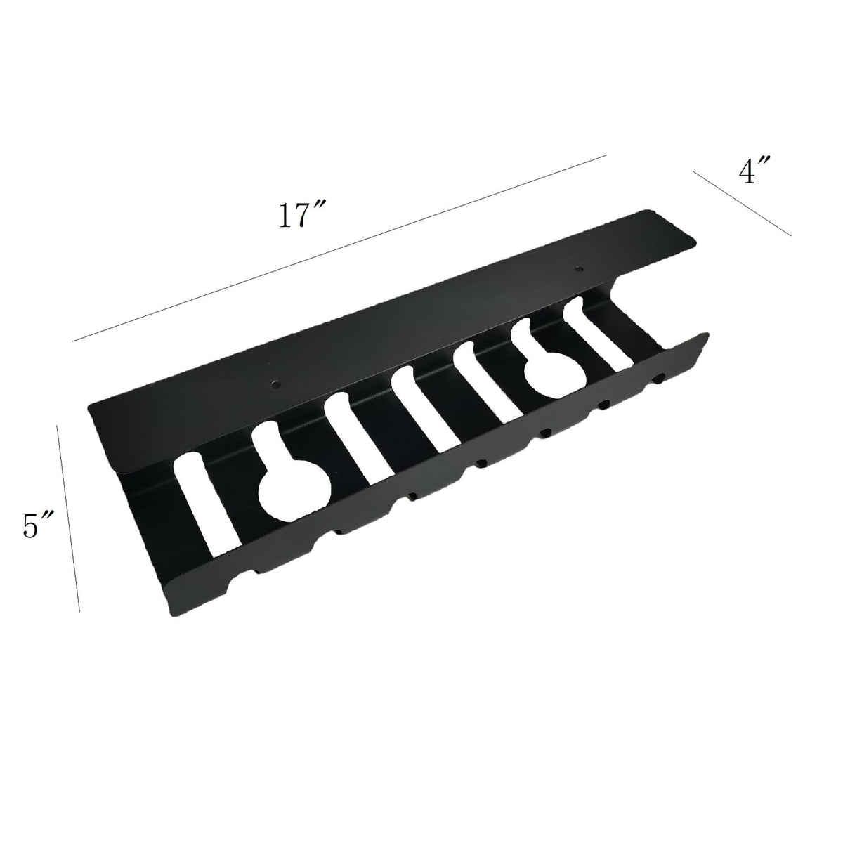 Metal Cable Management Rack - Black Under Desk Organizer