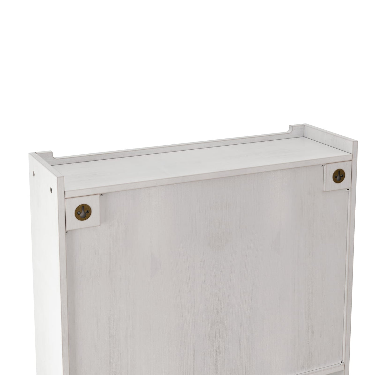 White Washed Glass Door Sideboard Cabinet - 24.8" Storage for Living Room
