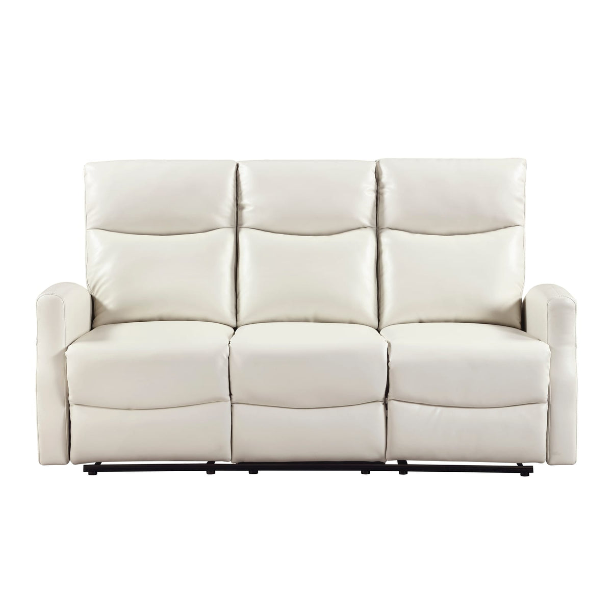 Contemporary Beige Double Reclining Sofa - Plywood Frame
