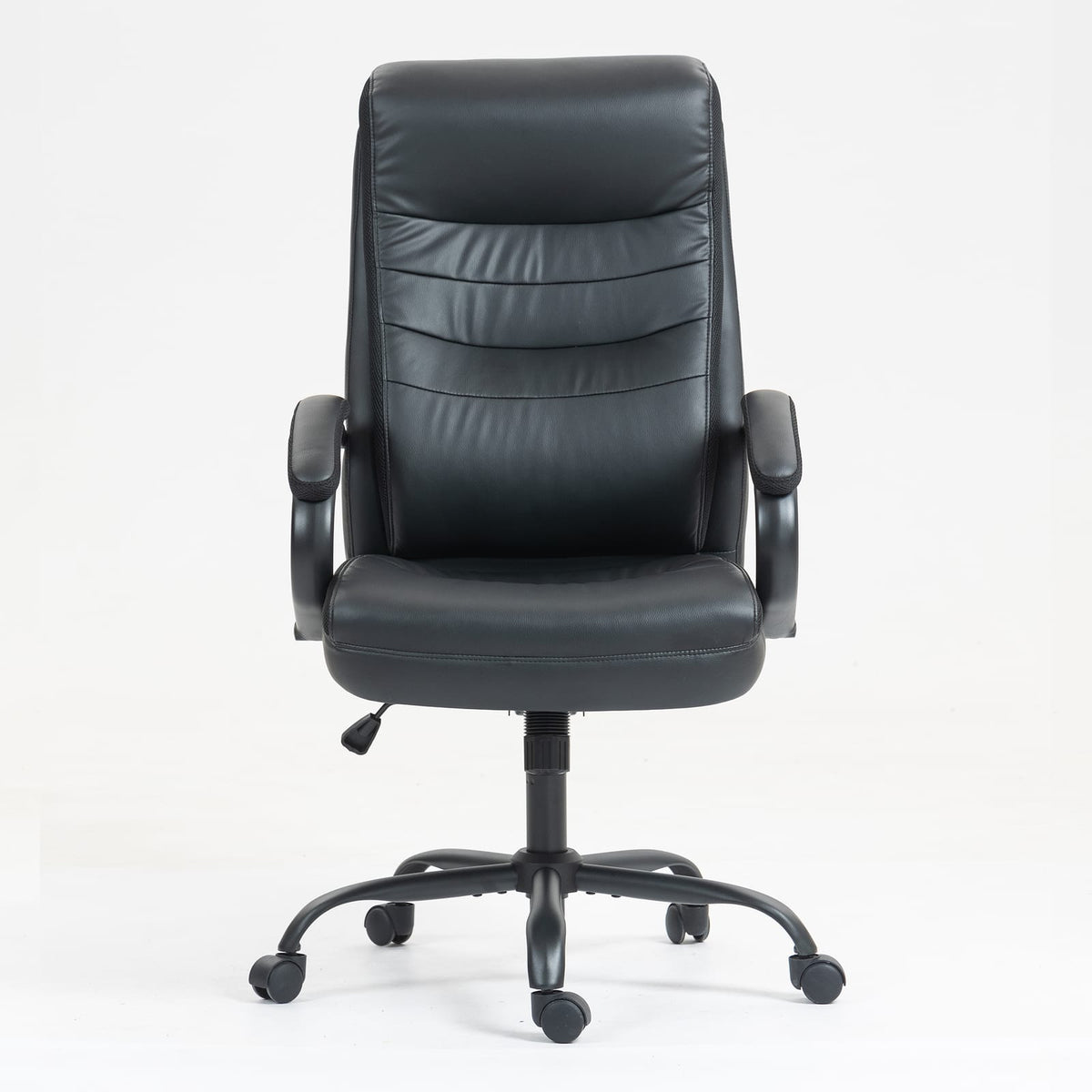 Black PU Office Chair - Adjustable Height Recliner
