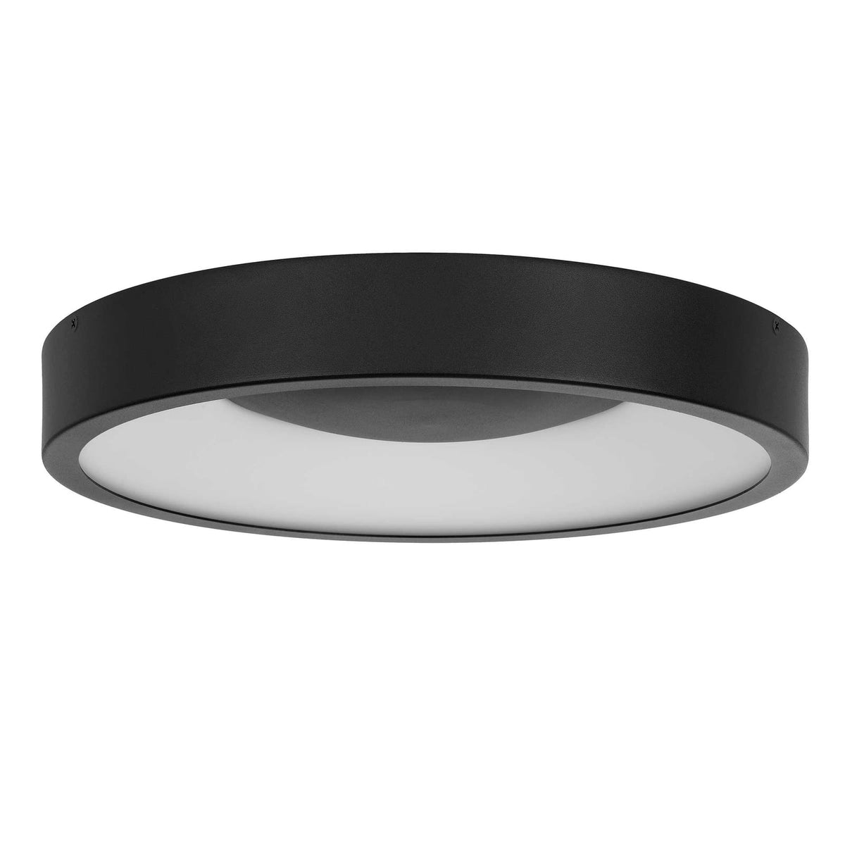 14 Inch Black LED Flush Mount - Steel & Energy-Smart
