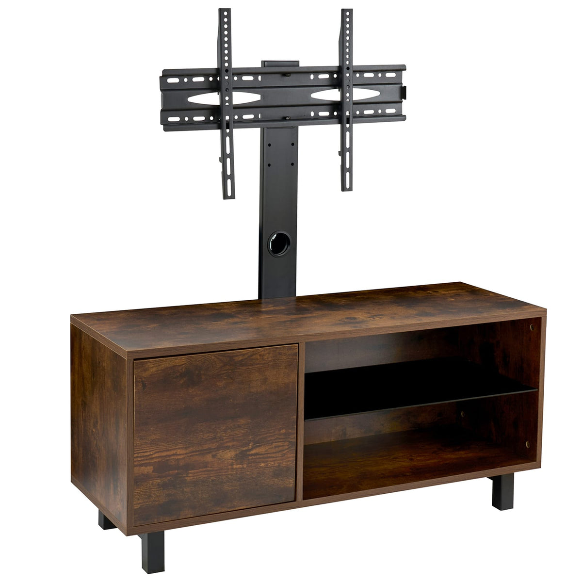 Small Rustic Brown TV Stand with Storage