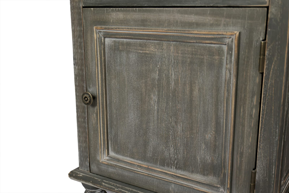 Living Room Black & Gray Farmhouse Accent Chest Tall Narrow Storage Cabinet for