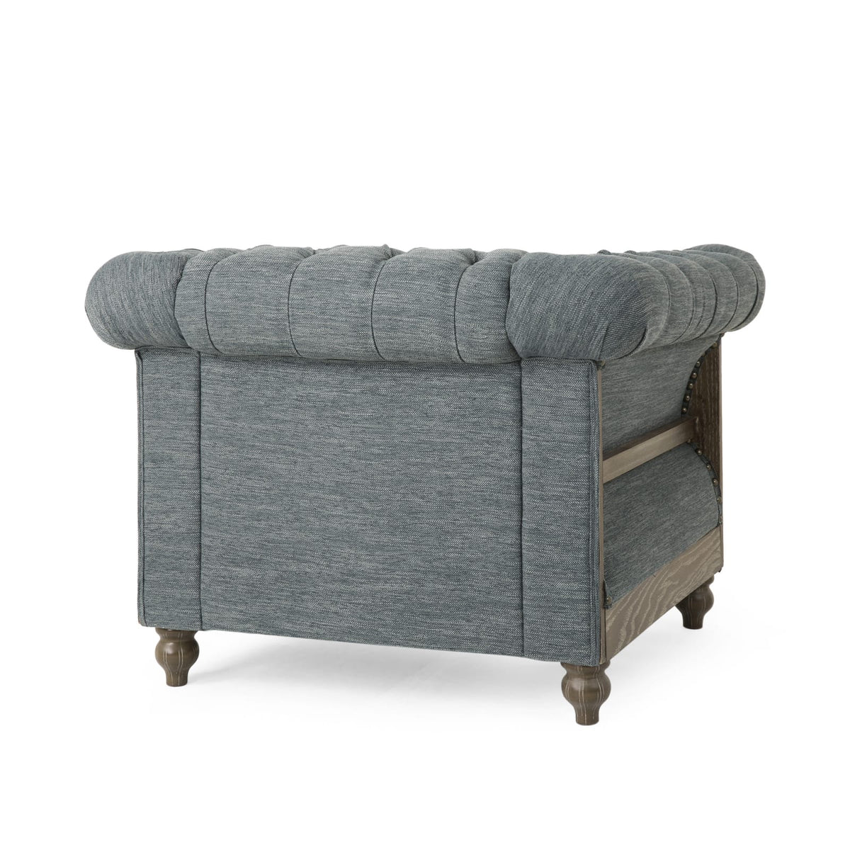 Charcoal Fabric Chesterfield Club Chair - 39" Deep for Living Room