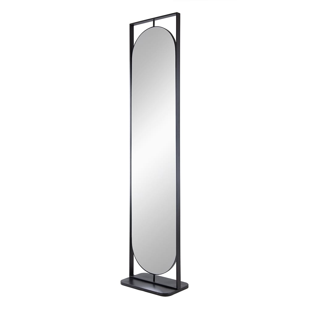 Full Length Iron Mirror - Black Standing Mirror 77.8" Tall