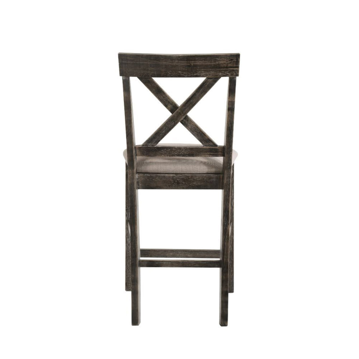 Set of 2 Counter Height Dining Chairs with Linen Seat for Kitchen