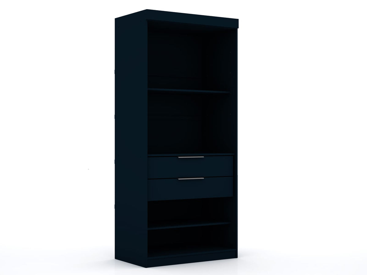 Dark Blue MDF Dresser - 35.98" Wide Wardrobe
