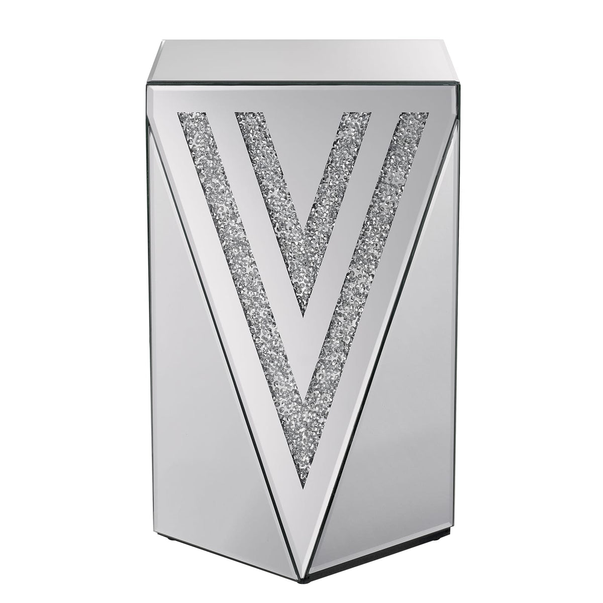 Silver Triangular Mirror Coffee Table for Living Room & Bedroom
