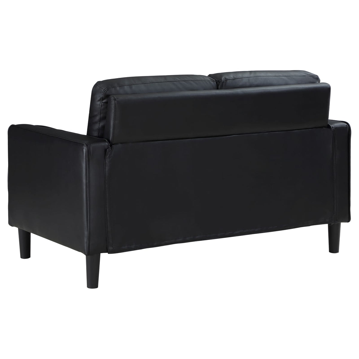 Black Upholstered Track Arm Loveseat - 54" Wide for Living Room