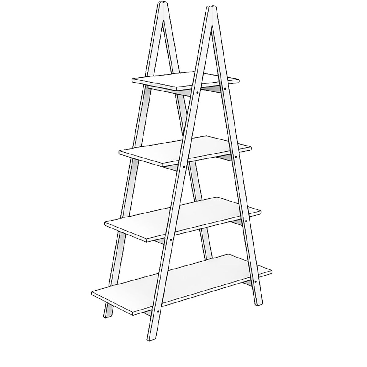 Solid Bamboo Oxford "A" Frame Ladder Bookshelf - White