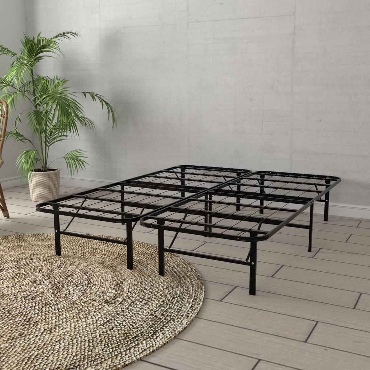 Twin XL Steel Platform Bed Foundation - Black