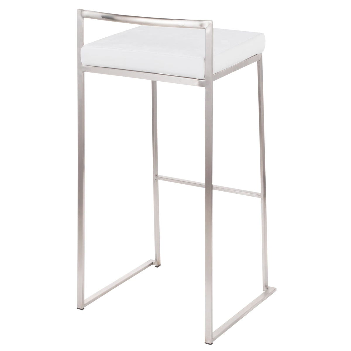 White Velvet Stackable Barstools - Set of 2