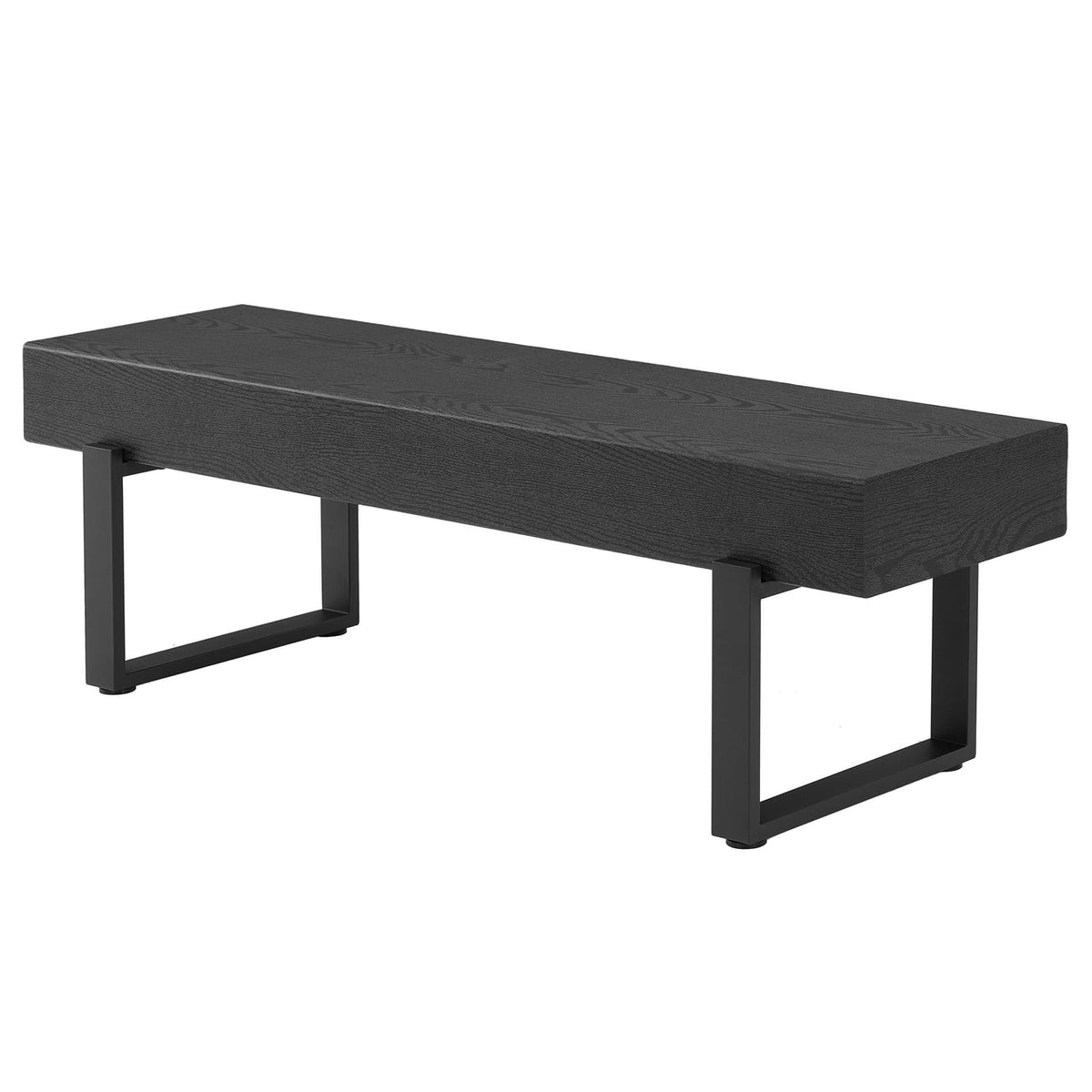 59" Black Farmhouse Bench for Bedroom End of Bed