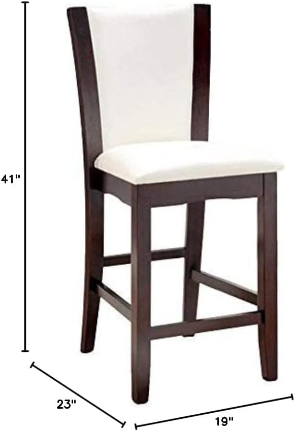 Contemporary White & Dark Cherry Dining Chairs - Set of 2