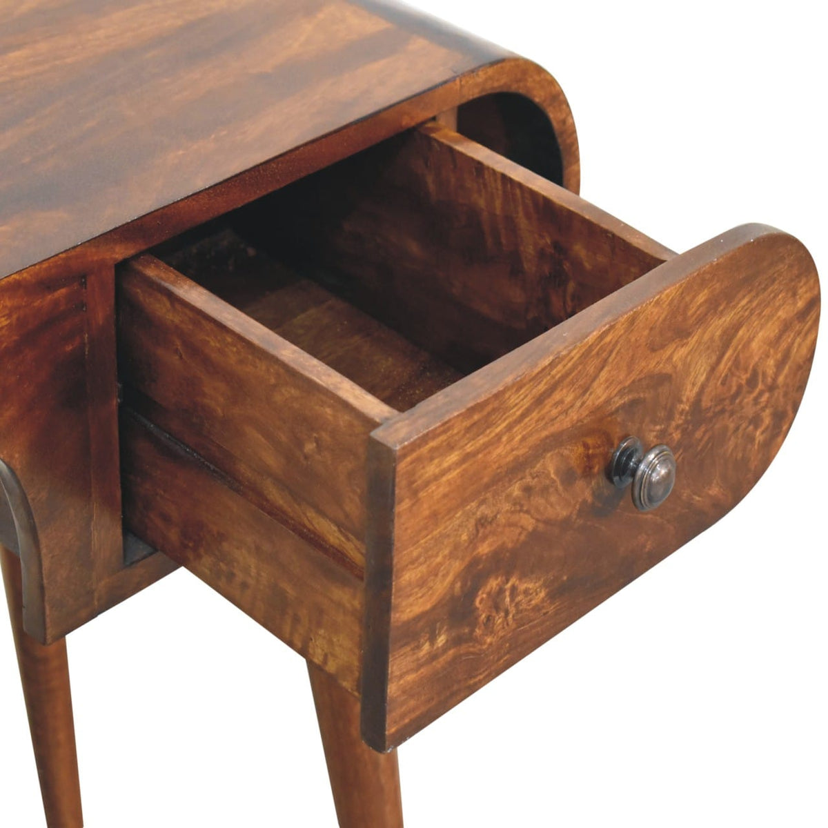 Solid Mango Wood London Arch Desk - 2 Drawers, Brown